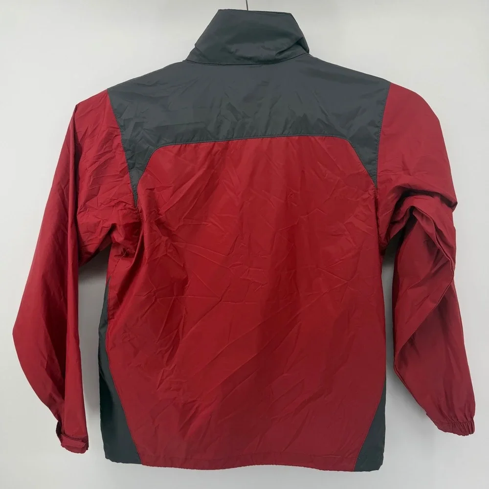 Columbia Men's Red Gray Full Zip Windbreaker Jacket Size Medium Lightweight